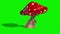 Mushroom Monster Bites Side Green Screen 3D Rendering Animation
