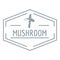 Mushroom natural logo, simple gray style