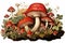 Mushroom natural plant illustration. Generate Ai