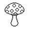 Mushroom outline pixel art on white background