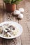 Mushroom pasta with creamy parmesan sauce