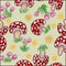 Mushroom plants seamless pattern illustrations