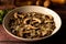 Mushroom risotto, italian food known as