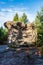 Mushroom rock - Kamenne hriby in Broumovske steny in CHKO Broumovsko in Czech republic