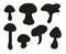 Mushroom silhouette set