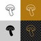 Mushroom simple icon. Shiitake line style symbol.