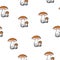 Mushroom simple seamless pattern