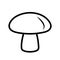 mushroom, single oblect, black line, vector illustration, autumn season symbol, thick black line