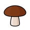 mushroom, single oblect, vector illustration, autumn season symbol, thick black line
