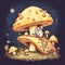 mushroom squire mouse love road trip adventure, Generative AI