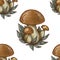 Mushroom stickers insects forest hand drawn set of separate elements cute cartoon coloring