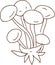 Mushroom stickers insects snail forest hand drawn set of separate elements cute cartoon coloring