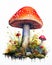 Mushroom top sales illustration with red cap and white stock