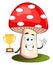 Mushroom with trophy, illustration, vector