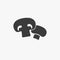 Mushroom vector icon. Champignon simple silhouette. Food pizza slice, vegetarian organic nature meal