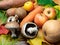Mushrooms, apples, sweet patato, butternut squash and carrots ar