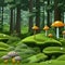 Mushrooms growing in the forest