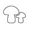 The mushrooms icon. A linear drawing of two mushrooms.