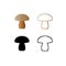 Mushrooms icon, logos in the style of pixel art - collection.