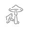 Mushrooms line icon with editable stroke. Food symbol. Vector illustration