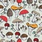 Mushrooms Seamless pattern