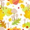 Mushrooms seamless pattern on white background