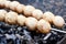 Mushrooms on sticks, grilling on bbq