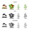 Mushrooms, strawberries, corn, cucumber.Plant set collection icons in cartoon,black,monochrome style vector symbol stock