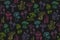 Mushrooms stylizes hippie retro seamless pattern psychedelic endless doodle linear background design