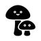 Mushrooms vector, Isolated Spring season solid icon