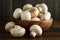 Mushrooms in a wooden bowl