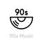 Music 90s Vinyl icon. Editable line vector.