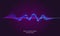 Music abstract background. Digital technology equalizer. Sound wave pattern element. Pulse. Cardiogram. Particles equalizer sound