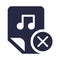 Music, audio file deletion glyph vector icon