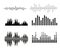 Music audio frequency, voice line waveform, electronic radio signal, volume level symbol