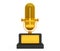 Music Award Concept. Golden Microphone. 3d Rendering