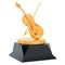 Music award, golden violin concept. 3D rendering