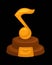 Music award prize golden musical note vector flat icon for nomination winner