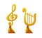 Music Award in Shape of Note and Harp Trophy Cups