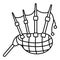 Music bagpipes icon, outline style