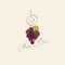 Music Bar logo. Bunch of Grapes and Treble Clef Like Leaf of Grape.