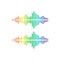 Music bars, sound wave in rainbow colors vector icon set.