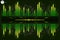 Music beat . Green lights background. Abstract equalizer. Sound Wave. Audio equalizer technology. Detailed bokeh. Spa