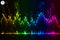 Music beat vector. lights background. Abstract equalizer. Sound Wave. Audio equalizer technology. Detailed vector bokeh. Space Fo