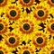 Music Box Sunflower Seamless Pattern