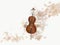 Music cello violin music lettering illustration watercolor acrylic