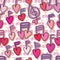 Music cherry love seamless pattern