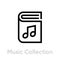 Music collection book icon. Editable line vector.