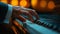 A Music Composer\\\'s Hands Playing Piano