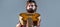 Music concept. Bearded guitarist plays. Play the guitar. Guitars and strings. Bearded man playing guitar, holding an